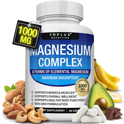 Premium  1000Mg Magnesium Glysinate 525Mg Blood Sugar Complex 940Mg Moringa Capsules 1200Mg Non-Gmo